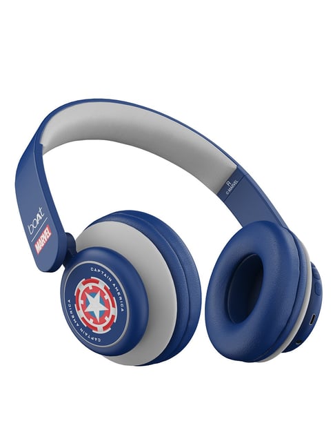 boAt Rockerz 450 Marvel Edition Headphone with Up to 15 Hours Playback Soldier s Blue