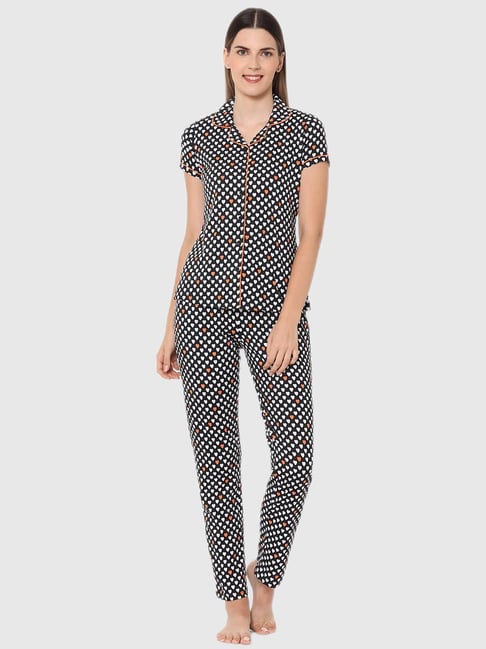 black printed pajama