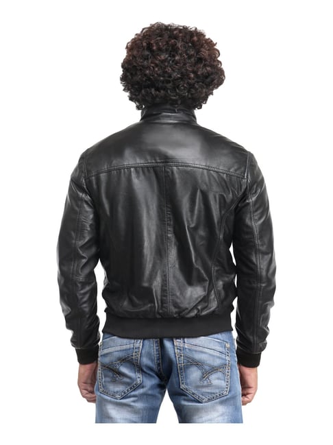 Buy Teakwood Genuine Leather Solid Biker Jacket for Men (S,Dark Brown) at  Amazon.in