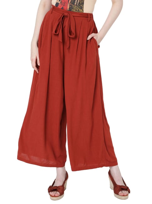 Vero Moda Red Flared Fit Palazzos-picture-34