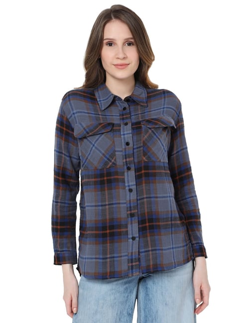 Vero Moda Blue Quilted Shirt Price in India