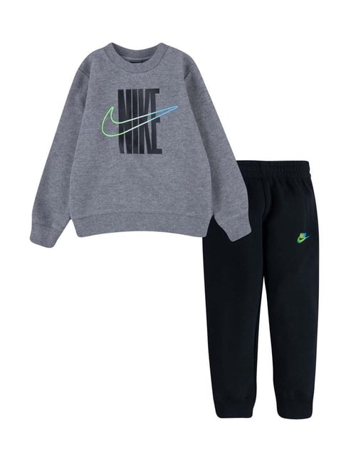 Buy Nike Kids Black Logo Print Sweatshirt Joggers for Boys