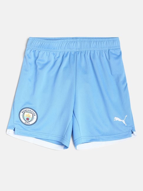 Puma Kids Manchester City FC Team Light Blue & White Shorts