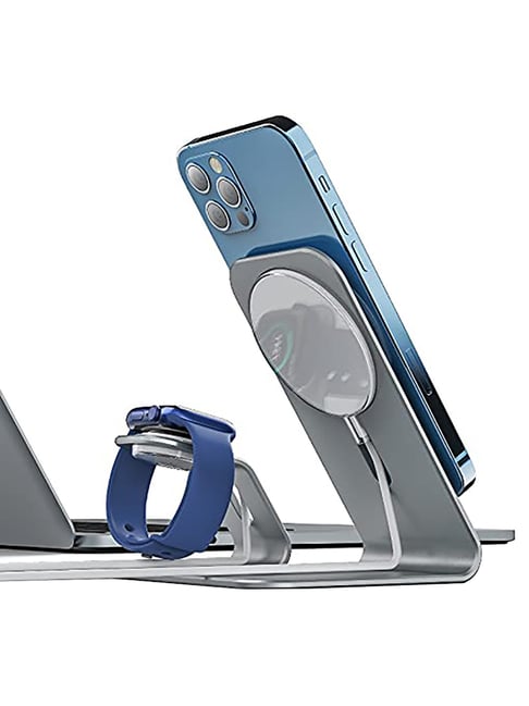 SooPii Stand for Magsafe Charger, Magsafe Charger Holder Compatible for  iPhone 12 Pro (Silver)