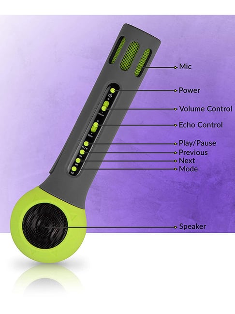 Buy Zebronics ZebFun 3W Wireless Karaoke Microphone (Green) Online At