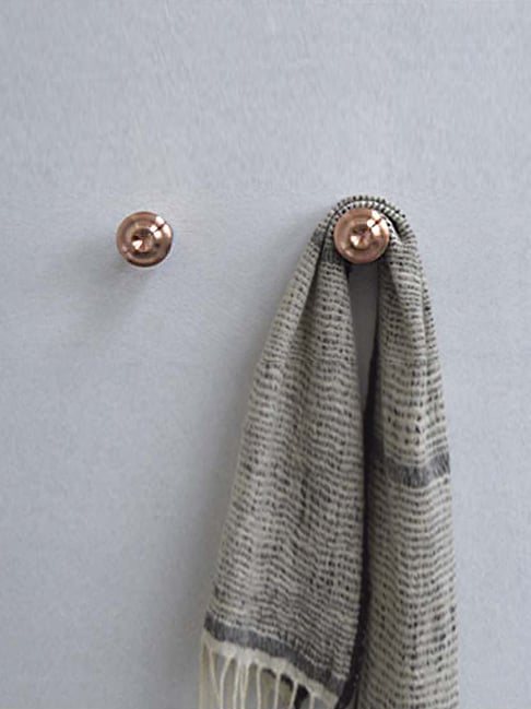 COPPRE Metallic Copper Small Antimicrobial Wall Peg - Set of 2