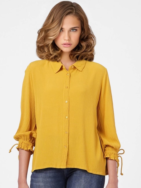 Only Mustard Regular Fit Shirt Price in India