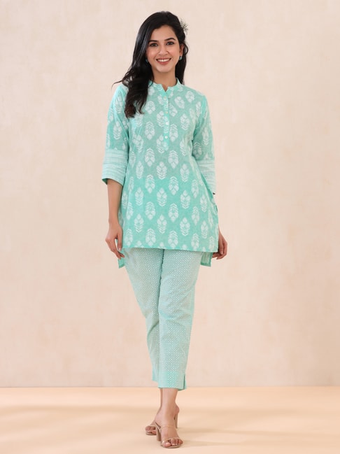 Juniper Green Printed Kurti Pant Set Price in India