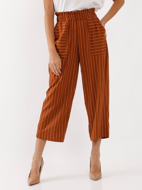 Zink London Brown & White Striped Pants