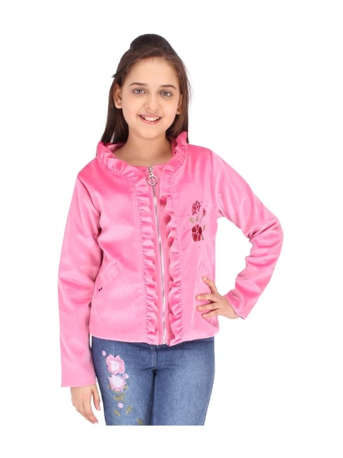 Girls pink outlet suede jacket