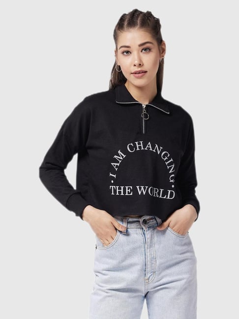 Miss Chase Black Graphic Print Sweatshirt-picture-43
