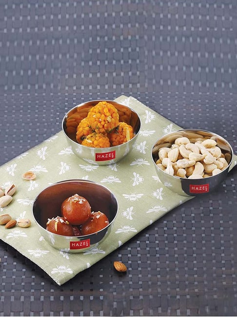 HAZEL Silver Stainless Steel 11 cm Dinner Bowl - Set of 1-picture-18