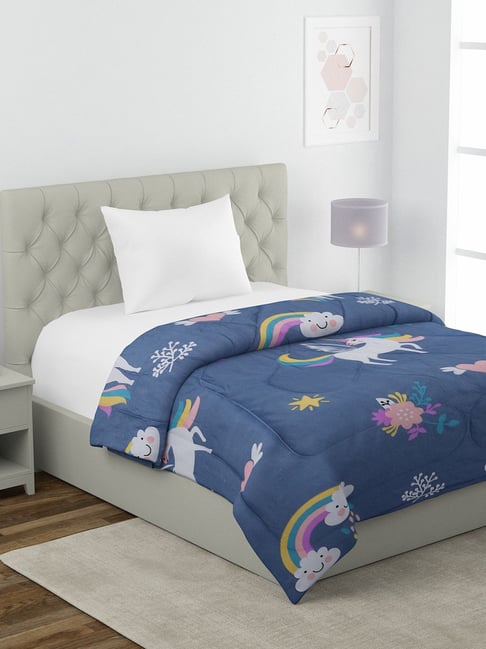 HOSTA HOMES Multicolor Glace Cotton 210 GSM Single Comforter
