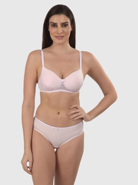 Buy Soie Pink & Grey Lace Work Padded Everyday Cami Bra - Pack Of 2 for  Women Online @ Tata CLiQ