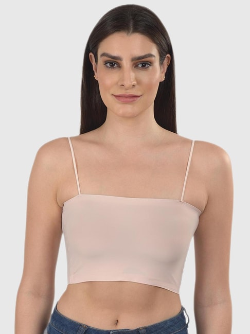 mod & shy Peach Solid Lightly Padded Bra Price in India