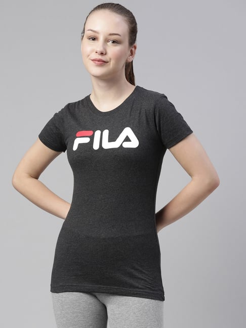 Buy Fila Grey Logo Printed T-Shirt for 
