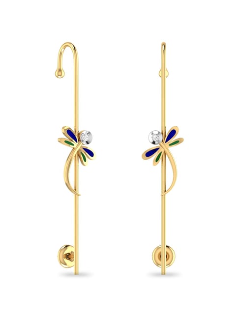 Zeya Gold jewellery  Buy Zeya Dazling Orb Sui Dhaga Gold Earrings 18k  Online  Nykaa Fashion