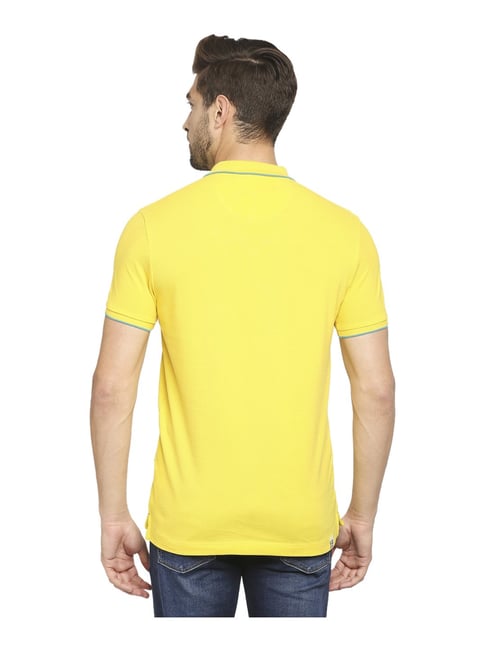 Buy Being Human Yellow Cotton Regular Fit Polo T-Shirt for Mens Online ...