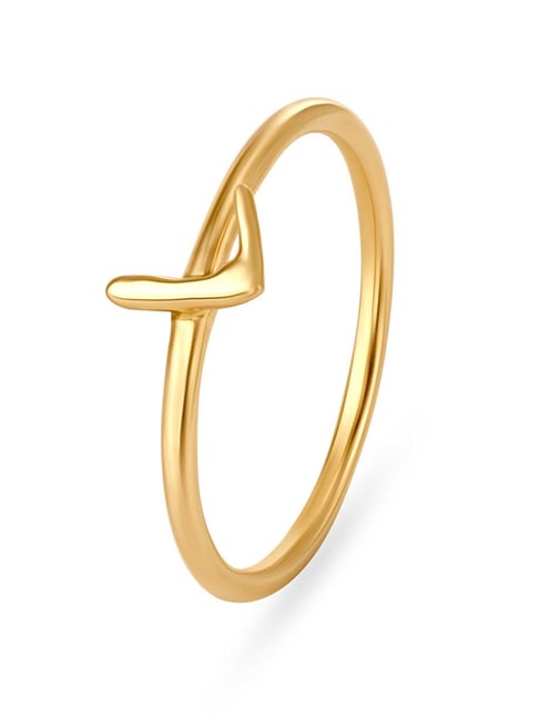 Mia by Tanishq 14k Gold Letter L Alpha Ring for Women