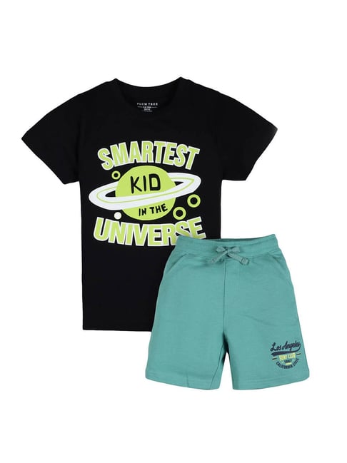 Plum Tree Kids Multicolor Printed T-Shirt with Shorts
