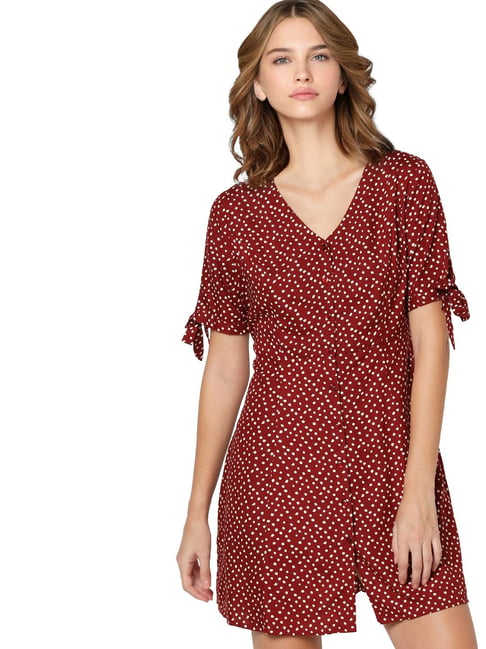 Only Red Printed Dress Price in India