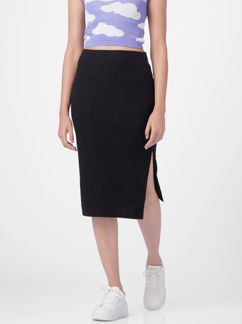 Only Black Slim Fit Skirt Price in India