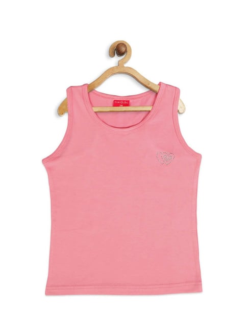 Tiny Girl Pink Solid Tank Top