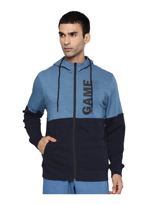 ALCIS Blue Colour-Block Hooded Jacket-picture-17