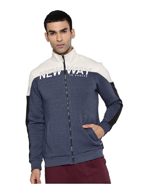 ALCIS Navy & Off White Graphic Print Jacket-picture-28