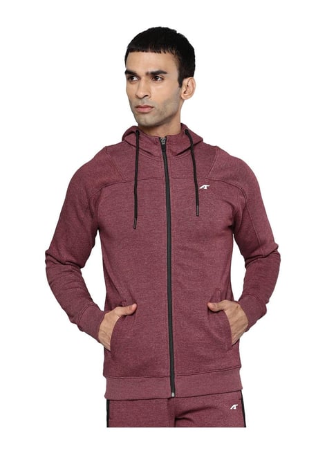 ALCIS Maroon Regular Fit Hooded Jacket-picture-33