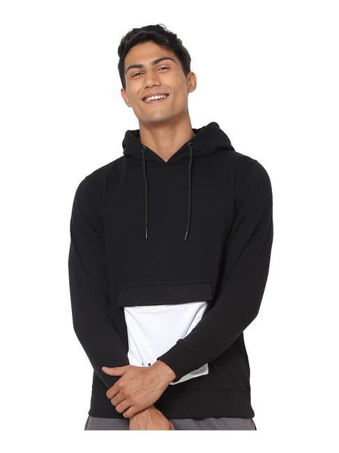 Buy Bewakoof Black u0026 White Colour-Block Hooded Sweatshirt for Men Online @  Tata CLiQ