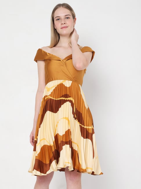 vero moda gold dress Vero Moda Gold/Brown Sparkling Evening Sleeveless Top Lovely! main image 1