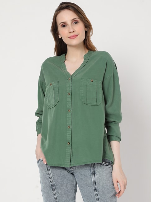 Vero Moda Green Regular Fit Shirt Price in India