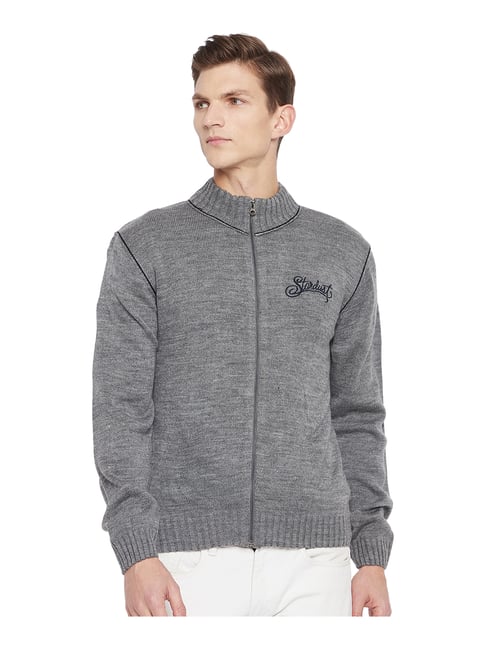 Duke Grey Self Design Sweater