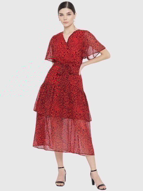 Buy Trend Arrest Red Animal Print Dress for Women Online Tata CLiQ