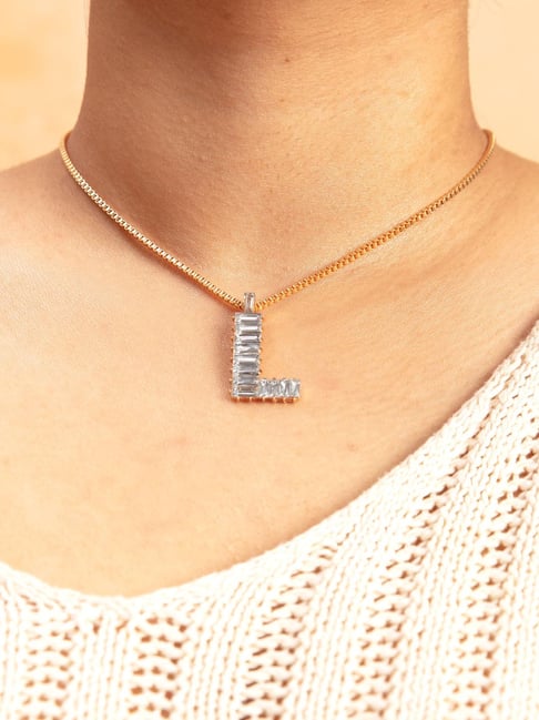 Solid Gold Curve Initial Letter Necklace | Lily & Roo | Wolf & Badger