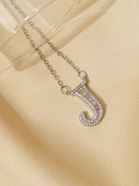 Big Initial J Necklace in 925 Sterling Silver | JOYAMO - Personalized  Jewelry