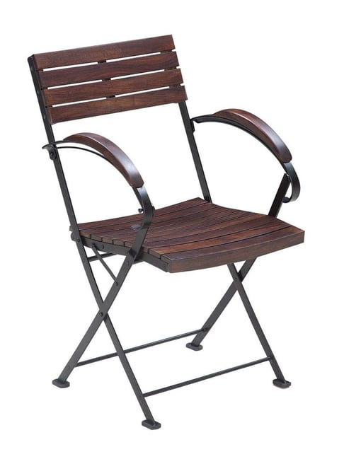 Fabindia Home Brown & Black Sheesham Wood BistroArm Verandah Chair-Fabindia Home-HomeFurnishing-TATA CLIQ