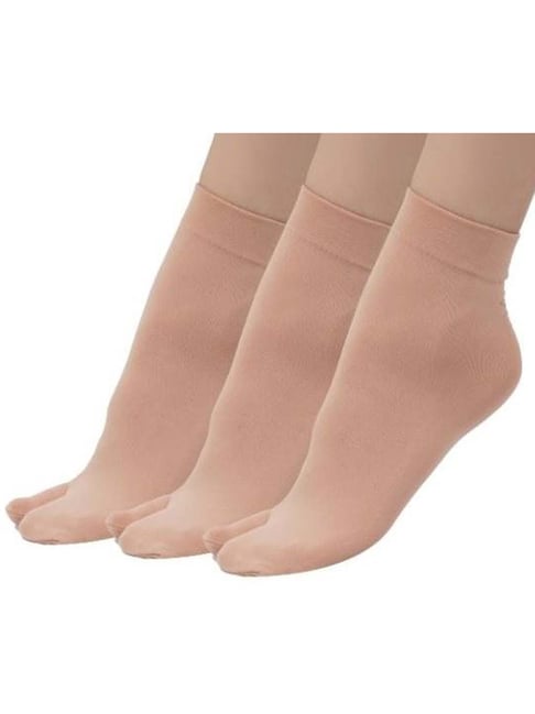 Buy NEXT2SKIN Women's Nylon Ankle Length Transparent Socks - Pack Of 3  Pairs