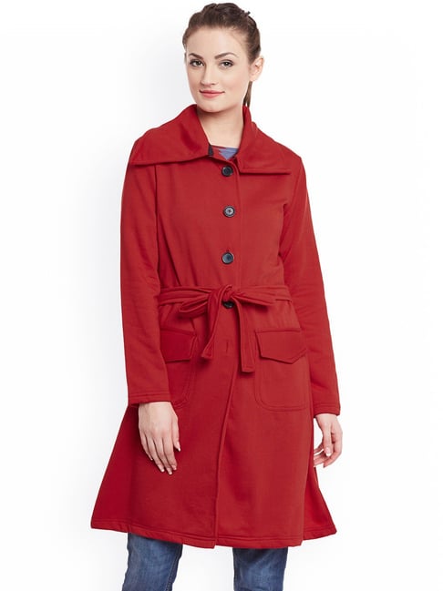 Red long coat for womens online sale