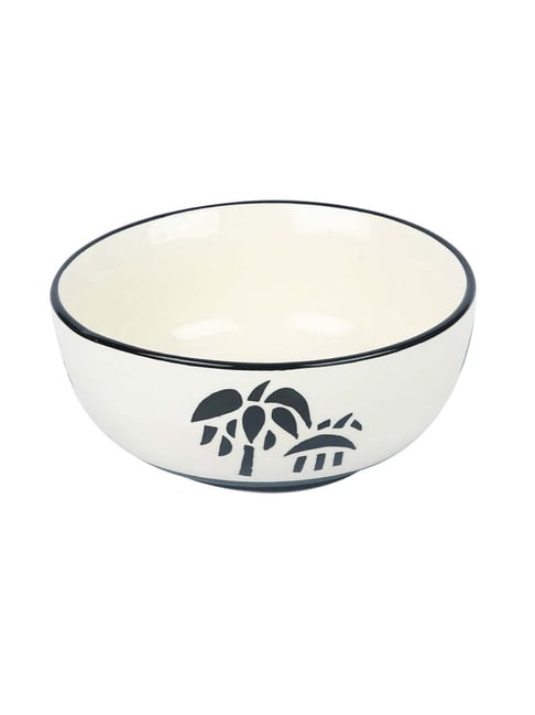 Buy Aapno Rajasthan White Ceramic Serving Bowl Set of 4 at Best Price