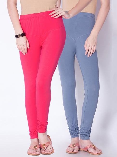 Buy Dollar Missy Red & Blue Cotton Leggings - Pack of 2 for Women's Online  @ Tata CLiQ