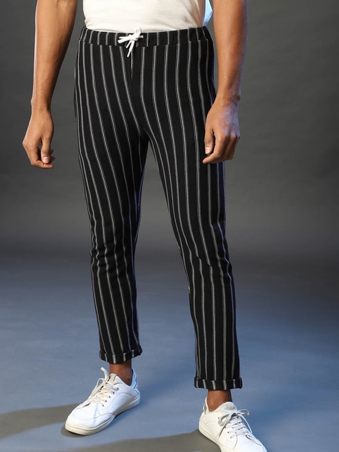 Striped Casual Pants Men's Medium Stretch Chic Elegant Waist - Temu