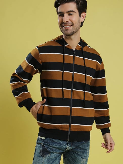 Black and hotsell yellow striped hoodie