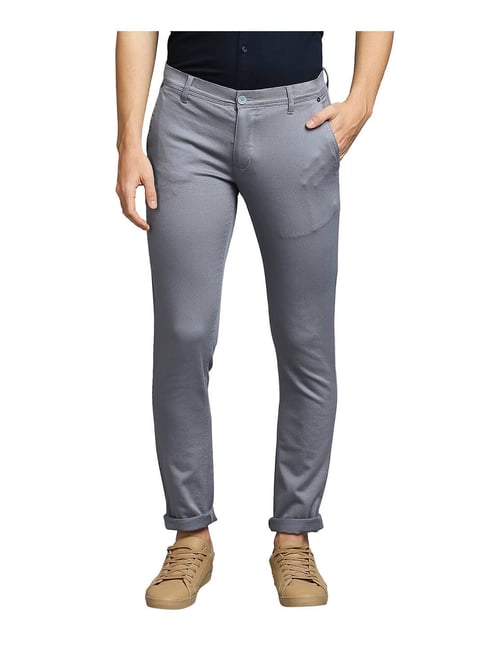 Parx Medium Blue Tapered Fit Trousers