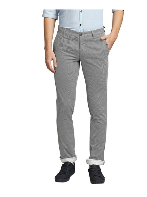 Parx Grey Printed Trousers