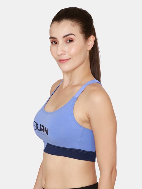 Buy Zelocity by Zivame Blue Non Wired Non Padded Sports Bra for