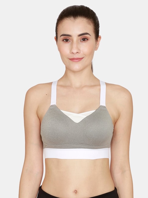 Buy Zelocity by Zivame Grey Non Wired Non Padded Sports Bra for Women  Online @ Tata CLiQ