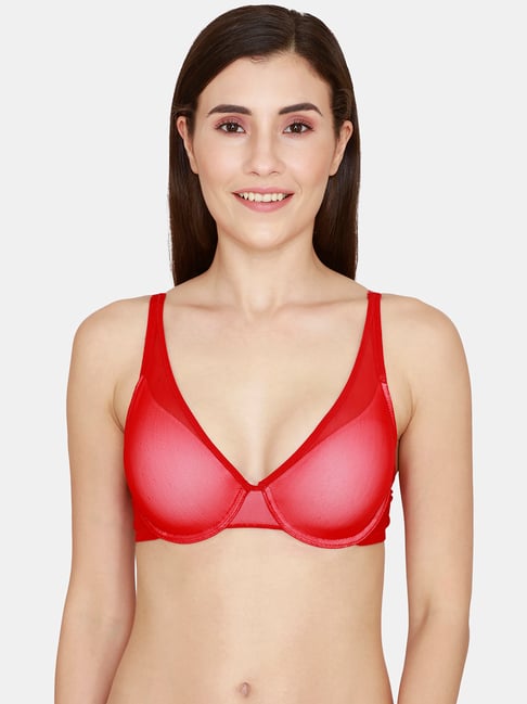 Buy Zivame Red Under Wired Padded T-Shirt Bra for Women Online @ Tata CLiQ