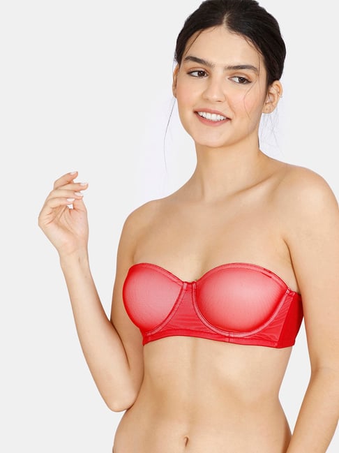 Buy Zivame Red Under Wired Padded Demi Cup Bra for Women Online @ Tata CLiQ
